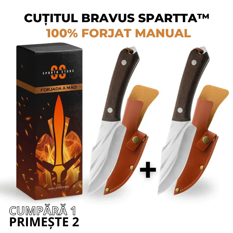 (CUMPĂRĂ 1, PRIMEȘTI 2) CUȚITUL BRAVUS ESPARTACUS™ – 100% FORJAT MANUAL