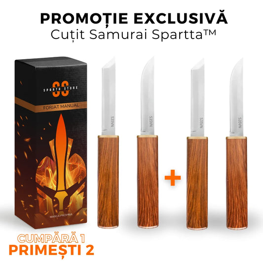 (CUMPĂRĂ 1, PRIMEȘTI 2) CUȚIT SAMURAI SPARTTA™ • 100% Forjat Manual